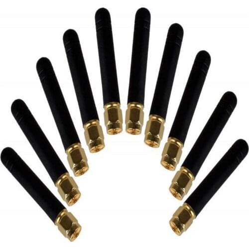 10 PCS 433MHZ rubber 2dbi gains 433 mhz antenna with SMA male plug straight connector