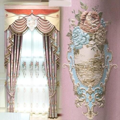 Pink High Precision Embossed Jacquard Curtain For Living Room Bedroom Finished Drapes For Wedding Room Home Decoration Custom#4