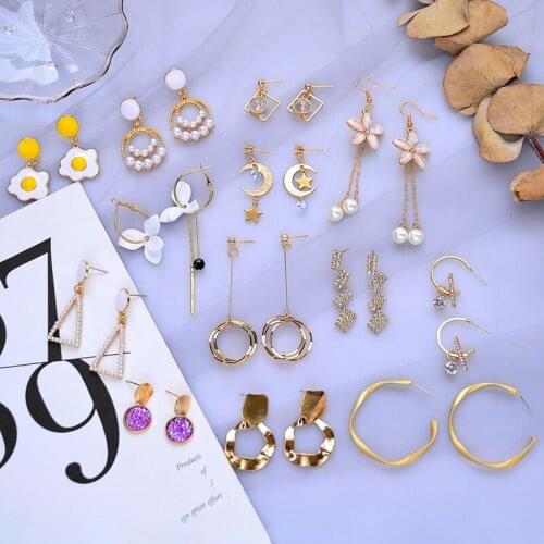 Transparent Resin Pendant Hanging Earring For Women Bohemia Trendy Geometric Heart Acrylic Drop Dangle Earrings Wedding Jewelry