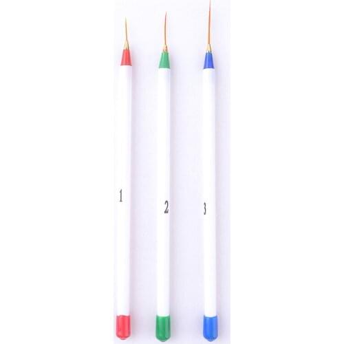 MAKARTT 20sets/lot 3pcs Painting Striping nail polish UV Gel Pen Nail Art Brush Set Design DIY Acrylic Drawing Nail Tools G0057