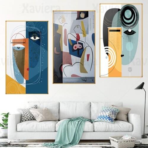 Abstract body line art posters and prints modern home decoration exhibition living room color geometric wall canvas painting