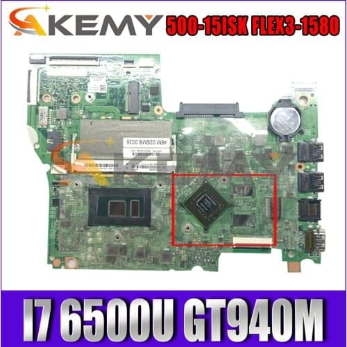 Akemy 14292-1 448.06701.0011 For Lenovo YOGA 500-15ISK FLEX3-1580 Laptop Motherboard CPU I7 6500U GT940M DDR3 100% Test Work