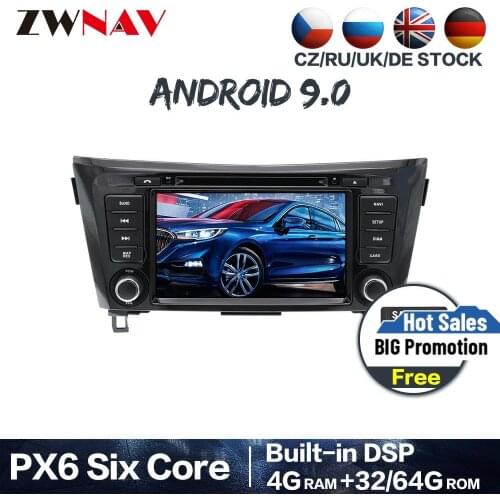 PX6 4+64 Android 9.0 Car Multimedia Player GPS For Nissan X-TRAIL/Qashqai 2014-2018 Auto Radio Rudio stereo DVD Player head unit