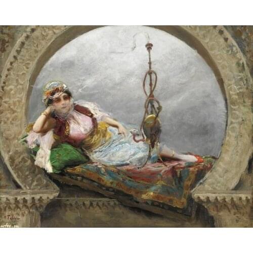 Free shipping classical indian masked beauty scenery oil painting canvas printings printed on canvas wall art decoration picture