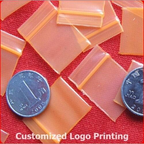 GREAT BULK PRICE 300pcs Small Orange Poly Ziplock Thick Plastic Reclosable Zipper Bags 1.8*2.5cm