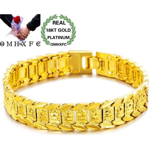 OMHXFC Wholesale European Fashion Woman Man Female Male Party Birthday Wedding Gift Vintage Wide Watch 18KT Gold Bracelets BE170