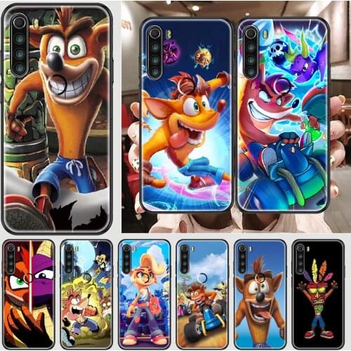 Crash Bandicoot Game Phone case For Xiaomi Redmi Note 7 7A 8 8T 9 9A 9S K30 Pro Ultra black trend Etui 3D prime art coque