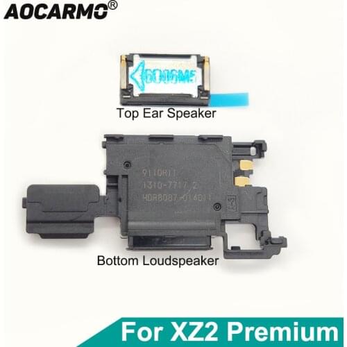 Aocarmo Top Earpiece Ear Speaker Bottom Buzzer Ringer Loudspeaker For Sony Xperia XZ2 Premium H8116 H8166 XZ2P Plus