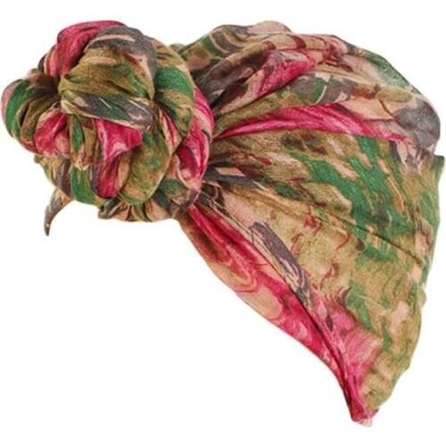 Women Ethnic Vintage Tie-Dye Print Scarf Head Wrap Voile Lightweight Shawl Long Hijab Tie Twist Knot Turban Hat Headband