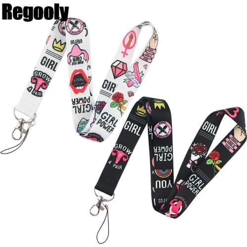 Feminist Neck Strap Lanyards ID badge card holder keychain Mobile Phone Strap Gift Ribbon webbing necklace decorations couples