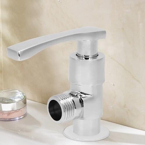 G1/2in Household Bathroom Faucet Water Control Valve Chrome Plated Faucet Angle Valve