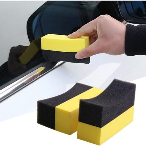 6Pc Tire Contour Dressing Applicator Pads Gloss Shine Color Polishing Wax Sponge