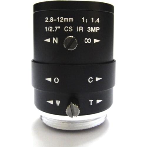 HD 3mp 2.8-12mm cctv lens CS Mount Manual Focal IR 1/2.7" 1:1.4 F1.4 for IP Camera
