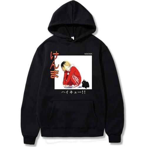 Haikyuu Hoodies Kenma Kozume Nekoma Haikyuu Anime Harajuku Hoodies Long Sleeve Sweatshirts Tops