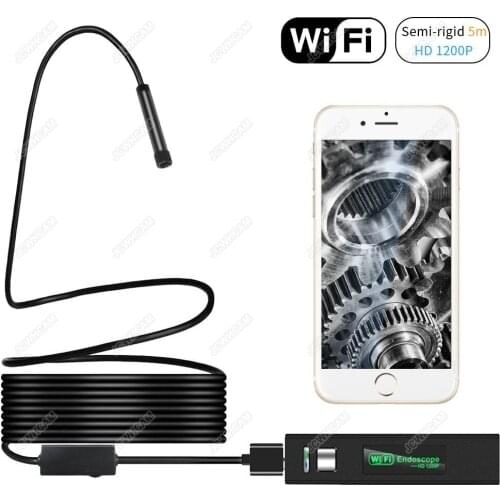 Camera for Iphone, Wireless Endoscope 3.5M HD WiFi Borescope Mini Inspection Camera 2.0 Megapixels IP68 Waterproof Semi-rigid