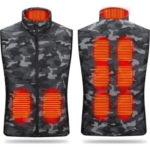 Camouflage Winter Heated Vest Warmth Sleeveless Comfortable And Breathable Intelligent USB Electric Heating Thermal Warm Clothes