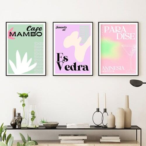 Tequila Tropic Ibiza Drink Flower Sun Wall Art Canvas Painting Nordic Posters And Prints Wall Pictures For Living Room Decor