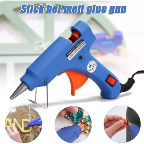 20W EU/US Plug Hot Melt Glue Gun with 2 Glue Stick Industrial Mini Guns Thermo Electric Heat Temperature Tool