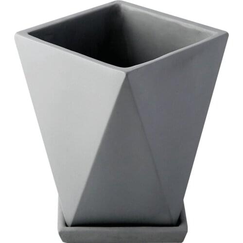 Nordic creative cement flowerpot solid durable geometric square modern simple home decoration accessories