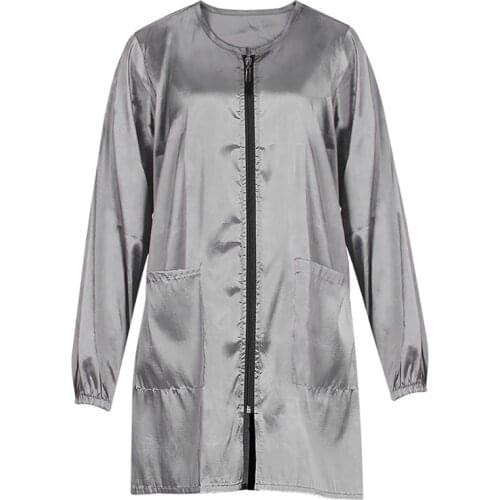 Hair Stylist Jacket Waterproof Long Sleeve Hairdresser Smocks with Zipper Barber Shop Apron Perm Dyeing Overalls