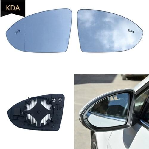 Left Right Heated Blind Spot Warning Wing Rear Mirror Glass for VW Gti Golf MK7 2014-2019 E-Golf 2014-2019 5G0857521 5G0857522