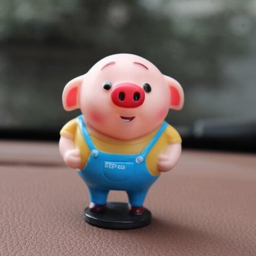 Cute Car Dashboard Decoration Cartoon Piggy Toys For Car Ornaments Funny Dolls Figure Car Accessory Auto Interior Ornament Gifts