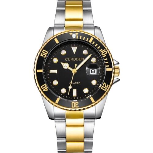 Mens Watches Top Brand CURDDEN Full Steel Gold Business Waterproof Date Quartz Wristwatch Relogio Masculino Marca Original Lujo
