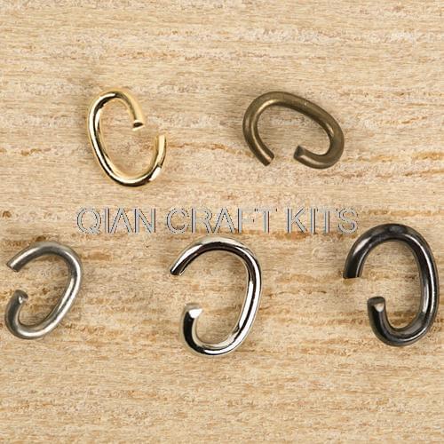 Set of 2000pcs Sturdy Oval Jump Rings (4mm-6mm) Multi colors mixed Lead free