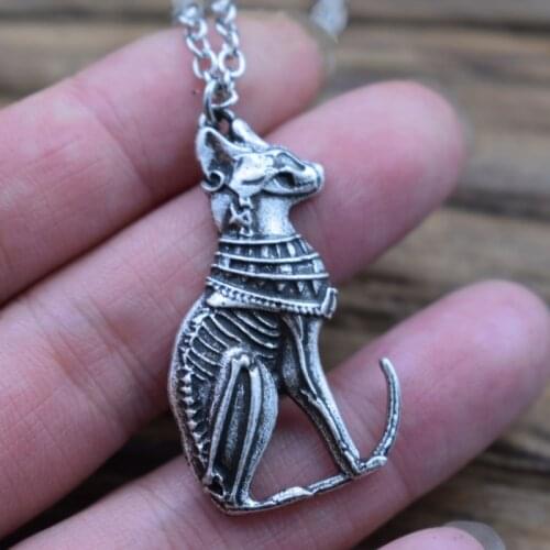 SanLan 10pcs cat goddess of egypt necklace