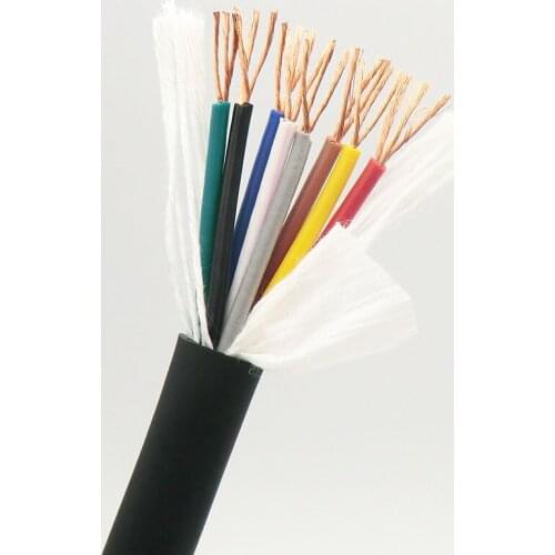 Towline Wire 8 core 0.15, 0.2, 0.3, 0.5, 0.75, 1 mm² Ultra High Flexible Black Drag Chain Cable TRVV 5m