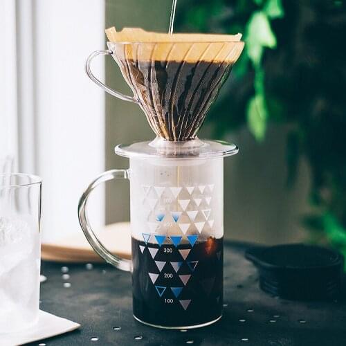 Hand Coffee Pot Household Coffee Filter Mug Appliance Color Changing Sticker Pot Drip Glass Barista Appliance 500ml