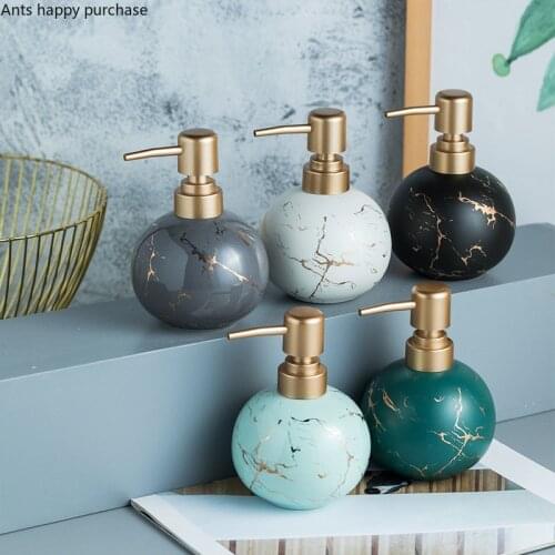 Spherical Marbling Lotion Bottle Ceramics Press The Bottle Soap Dispenser Hand Sanitizer Container Portable Soap Dispensers