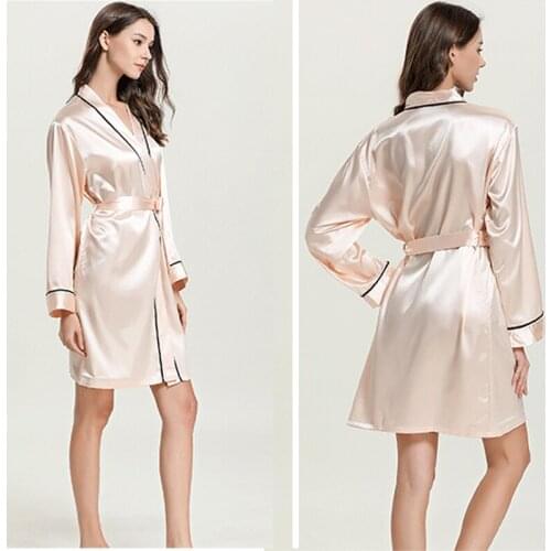 Silk Kimono Robe Women Silk Bridesmaid Sexy Robes Satin Robe Ladies Pajamas Bathrobe Nightgown Spa Bridal Dressing Gown M-XXL