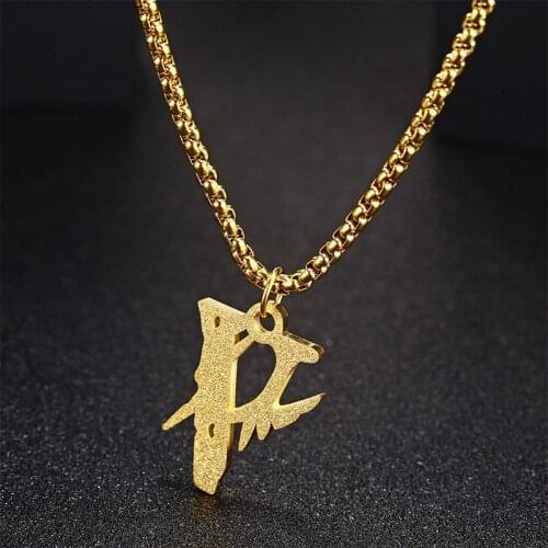 VLONE necklaces mens Fujiwara Hiroshi Lightning pendant stainless steel gold chain necklace fashion jewelry on the neck pendants