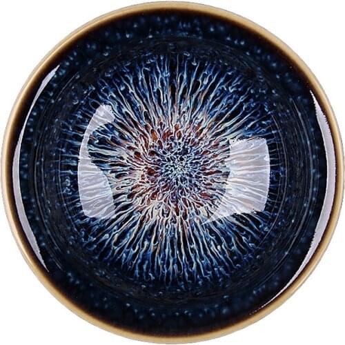 High Grade Pure Hand Made Kung Fu Porcelain Tea Cup Chinese JianZhan Oil Drops Crafts Master Teacups Tianmu glaze tea bowl