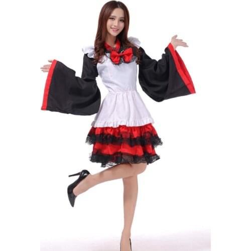 Shanghai Story High quality Anime kimono maid cosplay costumes Lolita dress Outfit one size