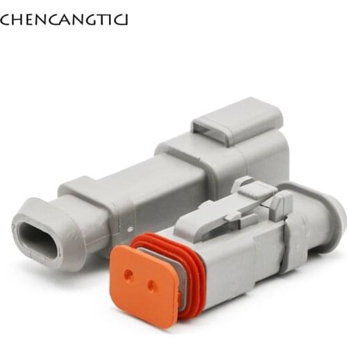 2 Sets 2 Pin Deutsch Automotive Pump Truck Wiring Harness Connector Injector Plug Cover DT04-2P-E008 DT06-2S-E008