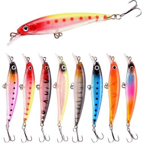 1Pcs Slow Sinking Minnow Hard Bait 8.5cm 7g Wobbler Fishing Lure Swimbait Crankbait Treble Hooks Bass Pike Fishing Tackle