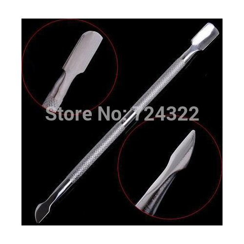 2pcs Stainless Steel Nail Tool Cuticle Spoon Cuticle Pusher Remover Cutter Clipper orange sticks manicure shovel Free Shipping