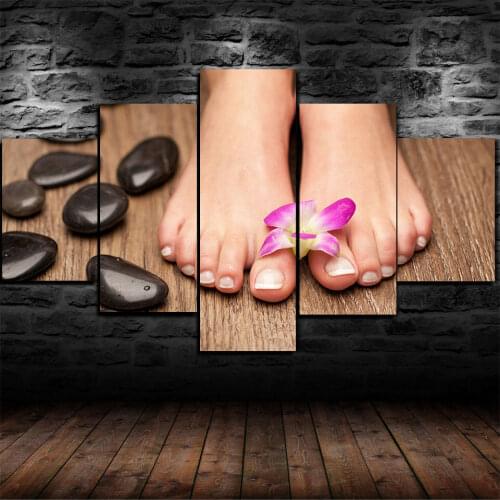 No Framed Canvas 5Pcs Beauty Spa Nails Manicure Pedicure Wall Art Posters Pictures Paintings Home Decor Accessories Decoration