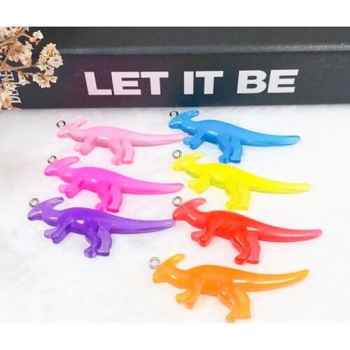 5pcs dinosaur charms Multicolor Flatback resin For Necklace Keychain Pendant DIY Making Accessories