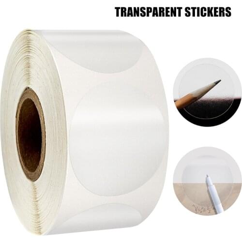500pcs/Roll Round PVC Transparent Sticker Scrapbooking for Package and Evenlope Seal Labels Clear Stickers Waterproof Adhesive