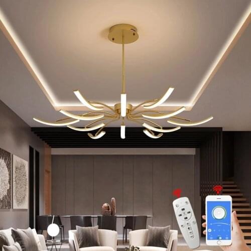 APP Phone Control Modern led ceiling lights for living room bedroom study Room Ceiling lamp 90-260V Black/White/Gold Finished