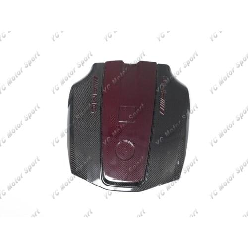 Car Accessories Dry Carbon Fiber Mixed with Red Logo Engine Cover Fit For 2015-2017 MB C190 GT Engine Cover