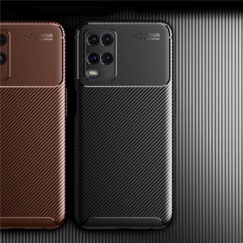 Cases Realmi 8 Pro Case Cover Carbon Fiber Soft TPU Silicone Bumper Shockproof for Realme8Pro Realme 8 Pro 2021 RMX3081 6.4