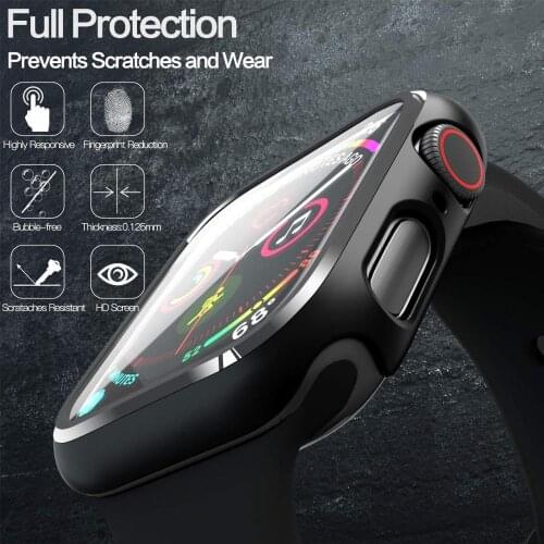 TPU cover For apple watch series 5 4 case 44/42mm for iWatch3 40/38mm All-in-one soft silicone case for apple watch Accessories