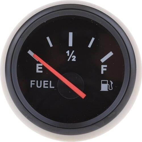 2" 52mm Black Fuel Level Gauge Meter E-1/2-F Pointer With Fuel Gauge Lever Sensor