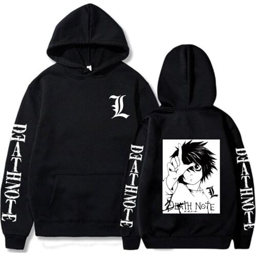 2021 Hot Lawliet Hoodie Loose Pullovers Anime Death Note Tops Long Sleeves Sweatshirts for Men Autumn Man Clothes Homme