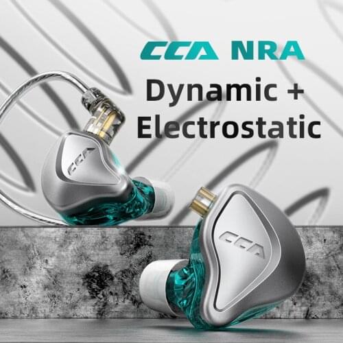 NEW CCA NRA 1Electrostatic +1 Dynamic Unit In-Ear Earphone Hybrid Wired Headset Detachable Cable For C12 C10 ZSN PRO ZS10