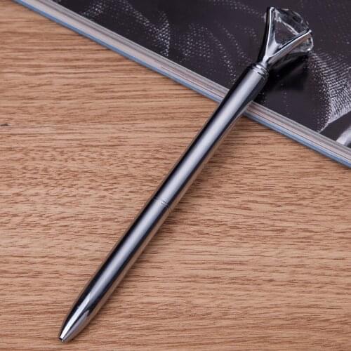 New arrived!! Black Refill Diamond New Crystal Pen Metal Plating Color Signature Pen Glass Pens